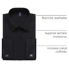 image:imageAlimens amp Gentle French Cuff Regular Fit Dress Shirts Cufflink Included  Office WorkBusiness CasualWeddingFormal EventInterviewcufflinkSoftBreathablePolyester CottonBlack