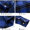 image:imageAlimens amp Gentle Mens Button Down Regular Fit Long Sleeve Plaid Flannel Casual ShirtsBlueBlack Plaid