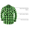 image:imageAlimens amp Gentle Mens Button Down Regular Fit Long Sleeve Plaid Flannel Casual ShirtsBright Green Black Plaid