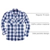 image:imageAlimens amp Gentle Mens Button Down Regular Fit Long Sleeve Plaid Flannel Casual ShirtsDark Bluebeige