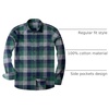 image:imageAlimens amp Gentle Mens Button Down Regular Fit Long Sleeve Plaid Flannel Casual ShirtsGreen Grey Plaid