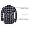 image:imageAlimens amp Gentle Mens Button Down Regular Fit Long Sleeve Plaid Flannel Casual ShirtsGrey Black Plaid