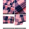 image:imageAlimens amp Gentle Mens Button Down Regular Fit Long Sleeve Plaid Flannel Casual ShirtsPink Navy Plaid
