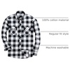 image:imageAlimens amp Gentle Mens Button Down Regular Fit Long Sleeve Plaid Flannel Casual ShirtsWhiteBlack Plaid