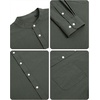 image:imageAlimens amp Gentle Mens Cotton Linen Shirts Long Sleeve Button Down Shirt Band Collar Beach ShirtsArmy Green