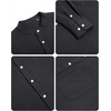 image:imageAlimens amp Gentle Mens Cotton Linen Shirts Long Sleeve Button Down Shirt Band Collar Beach ShirtsBlack