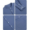 image:imageAlimens amp Gentle Mens Cotton Linen Shirts Long Sleeve Button Down Shirt Band Collar Beach ShirtsBlue Wing Teal