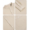 image:imageAlimens amp Gentle Mens Cotton Linen Shirts Long Sleeve Button Down Shirt Band Collar Beach ShirtsCloud Cream