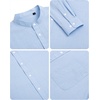 image:imageAlimens amp Gentle Mens Cotton Linen Shirts Long Sleeve Button Down Shirt Band Collar Beach ShirtsCool Blue
