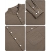 image:imageAlimens amp Gentle Mens Cotton Linen Shirts Long Sleeve Button Down Shirt Band Collar Beach ShirtsKhaki