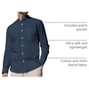 image:imageAlimens amp Gentle Mens Cotton Linen Shirts Long Sleeve Button Down Shirt Band Collar Beach ShirtsNavy Blue