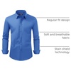 image:imageAlimens amp Gentle Mens Dress Shirt Regular Fit Stretch Stain Shield Long Sleeve Solid Business Wedding Button Down ShirtsBlue