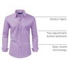 image:imageAlimens amp Gentle Mens Dress Shirt Regular Fit Stretch Stain Shield Long Sleeve Solid Business Wedding Button Down ShirtsPink Purple