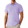 image:imageAlimens amp Gentle Mens Dress Shirt Short Sleeve Pocket Button Down Shirt  SolidWrinkle FreeRegular FitStretchSummerBusinessCasualWeddingPartyOfficeTravelFormalButton UpCollaredPurple