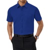 image:imageAlimens amp Gentle Mens Dress Shirt Short Sleeve Pocket Button Down Shirt  SolidWrinkle FreeRegular FitStretchSummerBusinessCasualWeddingPartyOfficeTravelFormalButton UpCollaredRoyal Blue