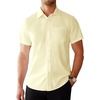 image:imageAlimens amp Gentle Mens Dress Shirt Short Sleeve Pocket Button Down Shirt  SolidWrinkle FreeRegular FitStretchSummerBusinessCasualWeddingPartyOfficeTravelFormalButton UpCollaredYellow