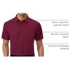 image:imageAlimens amp Gentle Mens Dress Shirt Short Sleeve Pocket Button Down Shirt  SolidWrinkle FreeRegular FitStretchSummerBusinessCasualWeddingPartyOfficeTravelFormalButton UpCollaredBurgundy