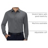 image:imageAlimens amp Gentle Mens Dress Shirts Long Sleeve Stretch Button Down Shirt  Wrinkle FreeRegular FitPocketWeddingCasualBusinessWorkChurchButton Up ShirtCollaredGraduationDark Grey