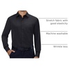 image:imageAlimens amp Gentle Mens Dress Shirts Long Sleeve Stretch Button Down Shirt  Wrinkle FreeRegular FitPocketWeddingCasualBusinessWorkChurchButton Up ShirtCollaredGraduationBlack