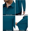 image:imageAlimens amp Gentle Mens Dress Shirts Long Sleeve Stretch Button Down Shirt  Wrinkle FreeRegular FitPocketWeddingCasualBusinessWorkChurchButton Up ShirtCollaredGraduationTurquoise
