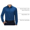 image:imageAlimens amp Gentle Mens Dress Shirts Long Sleeve Stretch Button Down Shirt  Wrinkle FreeRegular FitPocketWeddingCasualBusinessWorkChurchButton Up ShirtCollaredGraduationDark Blue
