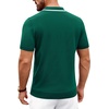 image:imageAlimens amp Gentle Mens Knitted Polo Shirts V Neck Collared Shirts for Golf  Textured Contrast Collar Breathable Casual Vacation Summer Beach Business Golf T Shirt Old Money Tops Vintage PulloverGreen