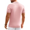 image:imageAlimens amp Gentle Mens Knitted Polo Shirts V Neck Collared Shirts for Golf  Textured Contrast Collar Breathable Casual Vacation Summer Beach Business Golf T Shirt Old Money Tops Vintage PulloverPink