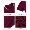 image:imageAlimens amp Gentle Mens Knitted Polo Shirts V Neck Collared Shirts for Golf  Textured Contrast Collar Breathable Casual Vacation Summer Beach Business Golf T Shirt Old Money Tops Vintage PulloverWine Red
