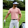 image:imageAlimens amp Gentle Mens Knitted Polo Shirts V Neck Collared Shirts for Golf  Textured Contrast Collar Breathable Casual Vacation Summer Beach Business Golf T Shirt Old Money Tops Vintage PulloverPink