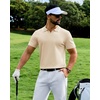 image:imageAlimens amp Gentle Mens Knitted Polo Shirts V Neck Collared Shirts for Golf  Textured Contrast Collar Breathable Casual Vacation Summer Beach Business Golf T Shirt Old Money Tops Vintage PulloverKhaki
