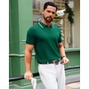 image:imageAlimens amp Gentle Mens Knitted Polo Shirts V Neck Collared Shirts for Golf  Textured Contrast Collar Breathable Casual Vacation Summer Beach Business Golf T Shirt Old Money Tops Vintage PulloverGreen