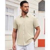 image:imageAlimens amp Gentle Mens Short Sleeve Dress Shirts Wrinkle Free Untucked Casual Button Down ShirtApricot