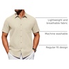 image:imageAlimens amp Gentle Mens Short Sleeve Dress Shirts Wrinkle Free Untucked Casual Button Down ShirtApricot