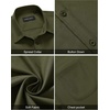 image:imageAlimens amp Gentle Mens Short Sleeve Dress Shirts Wrinkle Free Untucked Casual Button Down ShirtArmy Green