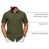 image:imageAlimens amp Gentle Mens Short Sleeve Dress Shirts Wrinkle Free Untucked Casual Button Down ShirtArmy Green