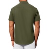 image:imageAlimens amp Gentle Mens Short Sleeve Dress Shirts Wrinkle Free Untucked Casual Button Down ShirtArmy Green