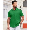 image:imageAlimens amp Gentle Mens Short Sleeve Dress Shirts Wrinkle Free Untucked Casual Button Down ShirtBright Green