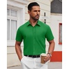 image:imageAlimens amp Gentle Mens Short Sleeve Dress Shirts Wrinkle Free Untucked Casual Button Down ShirtBright Green
