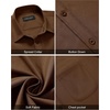 image:imageAlimens amp Gentle Mens Short Sleeve Dress Shirts Wrinkle Free Untucked Casual Button Down ShirtBrown