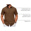 image:imageAlimens amp Gentle Mens Short Sleeve Dress Shirts Wrinkle Free Untucked Casual Button Down ShirtBrown