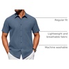 image:imageAlimens amp Gentle Mens Short Sleeve Dress Shirts Wrinkle Free Untucked Casual Button Down ShirtCaptain Blue