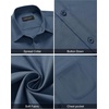 image:imageAlimens amp Gentle Mens Short Sleeve Dress Shirts Wrinkle Free Untucked Casual Button Down ShirtCaptain Blue