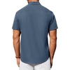 image:imageAlimens amp Gentle Mens Short Sleeve Dress Shirts Wrinkle Free Untucked Casual Button Down ShirtCaptain Blue