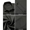 image:imageAlimens amp Gentle Mens Short Sleeve Dress Shirts Wrinkle Free Untucked Casual Button Down ShirtDark Grey