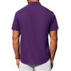 image:imageAlimens amp Gentle Mens Short Sleeve Dress Shirts Wrinkle Free Untucked Casual Button Down ShirtDark Purple