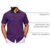 image:imageAlimens amp Gentle Mens Short Sleeve Dress Shirts Wrinkle Free Untucked Casual Button Down ShirtDark Purple