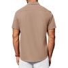 image:imageAlimens amp Gentle Mens Short Sleeve Dress Shirts Wrinkle Free Untucked Casual Button Down ShirtKhaki