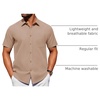 image:imageAlimens amp Gentle Mens Short Sleeve Dress Shirts Wrinkle Free Untucked Casual Button Down ShirtKhaki