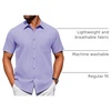 image:imageAlimens amp Gentle Mens Short Sleeve Dress Shirts Wrinkle Free Untucked Casual Button Down ShirtLight Purple