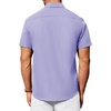 image:imageAlimens amp Gentle Mens Short Sleeve Dress Shirts Wrinkle Free Untucked Casual Button Down ShirtLight Purple